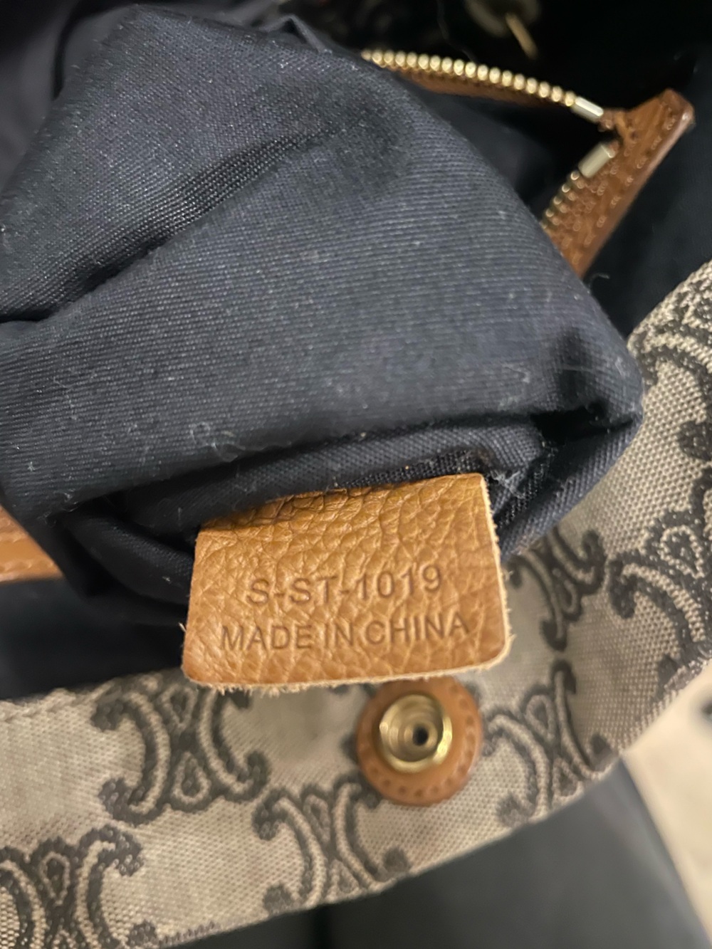 Celine Brown and Beige Canvas Logo Tote - Picture 9 of 9